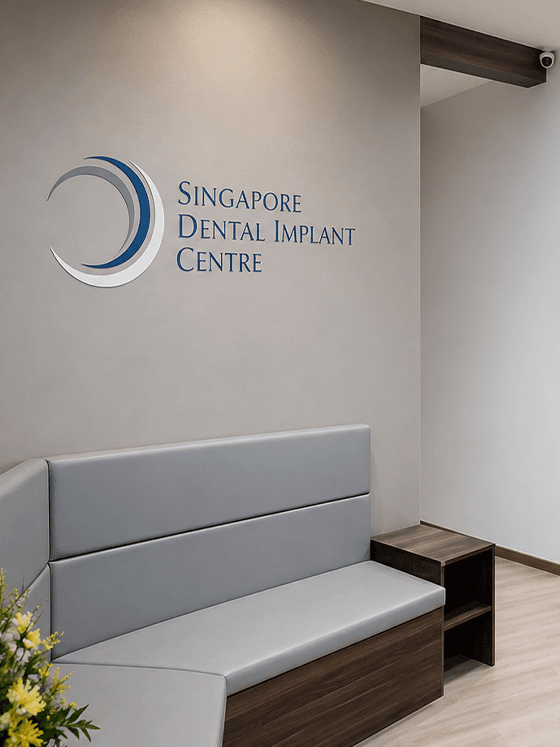 Singapore Dental Implant Centre reception and clinic branding