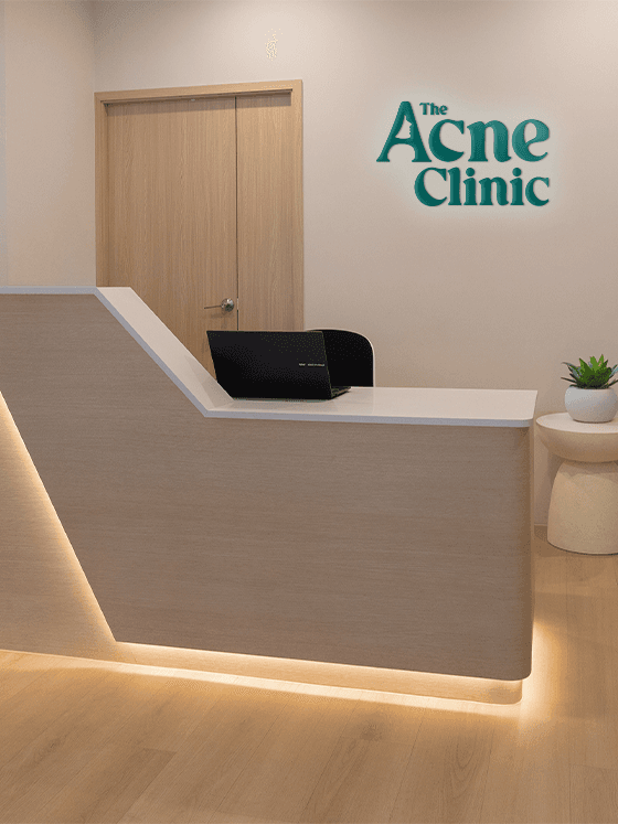 The Acne Clinic reception and clinic branding